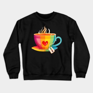 Proud LGBTQ gay pride tea drinker Rainbow Colored Tea Cup LGBTea Crewneck Sweatshirt